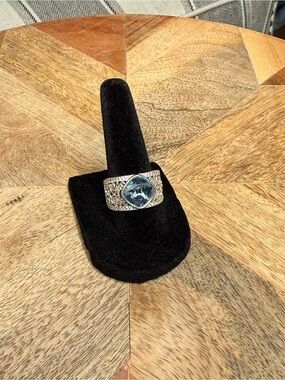 Women’s Sterling Silver Ring with Blue Gemstone